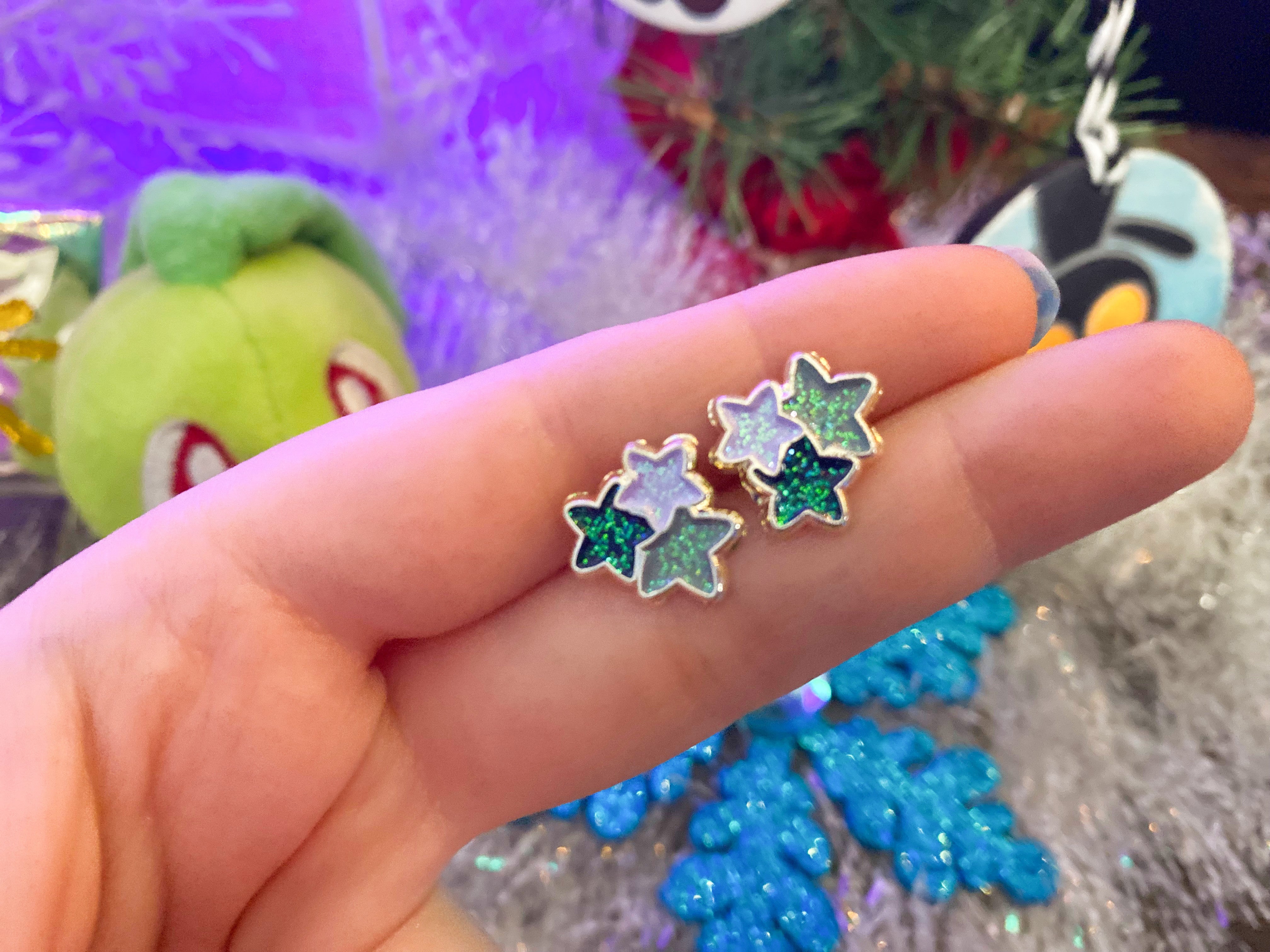 Night Court Stars - Stud Earrings (For Sensitive Ears)