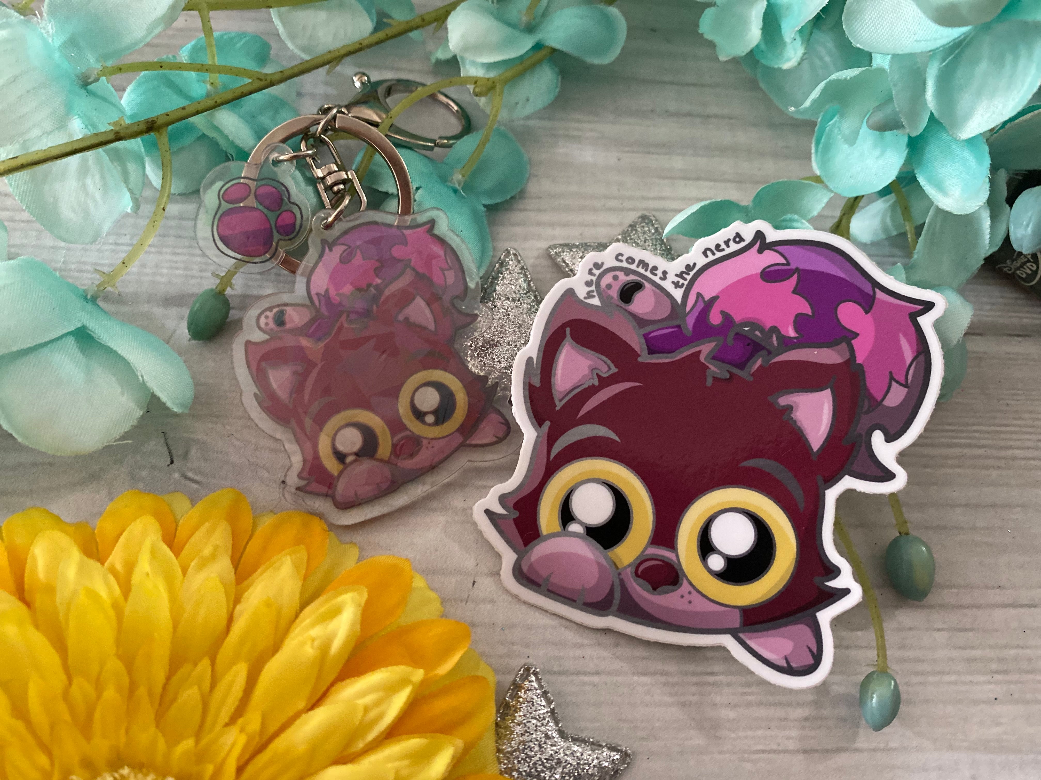 Mad Cat - Holographic Acrylic Keychain