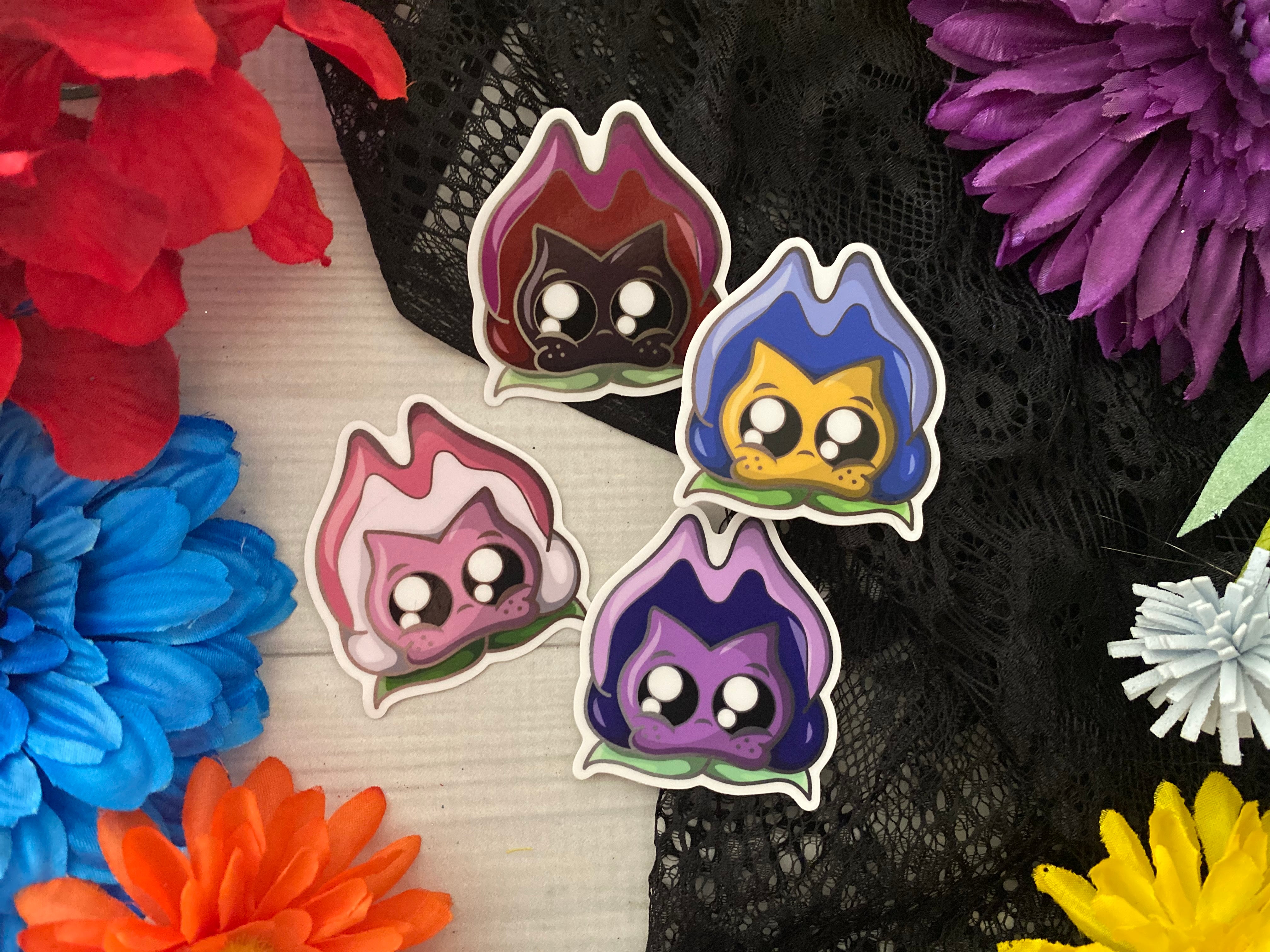 *MINI* Singing Flowers - (4) Vinyl Sticker (FREEEEE Shipping!)